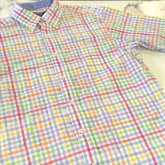 Cremieux Cotton Short Sleeve Button Down Shirt Mens M - Picture 1 of 7